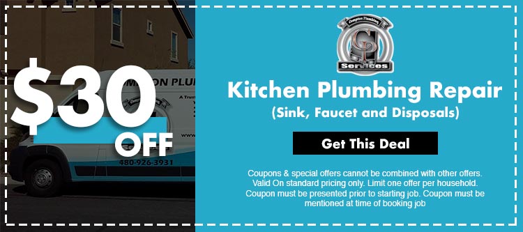 discount on kitchen plumbing repair service in Mesa, AZ