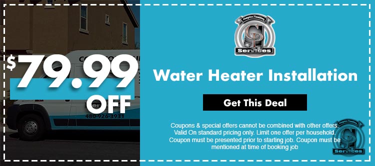 discount on water heater installation in Mesa, AZ